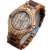 XLORDX Holzuhr ZebraHolz Braun Datum Armbanduhr Herrenuhr aus Holz Freund Ehemann Geschenk Gift Watch -